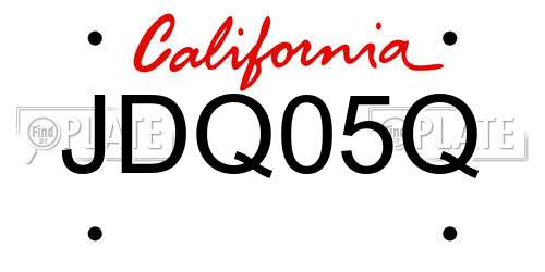 JDQ05Q California License Plate