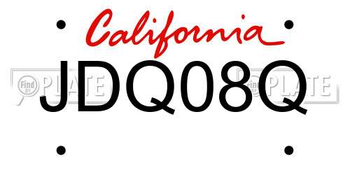 JDQ08Q California License Plate