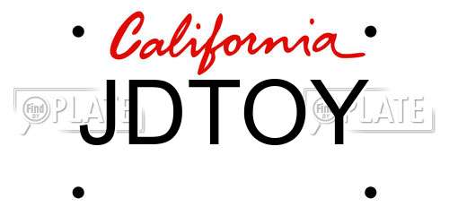 JDTOY California License Plate