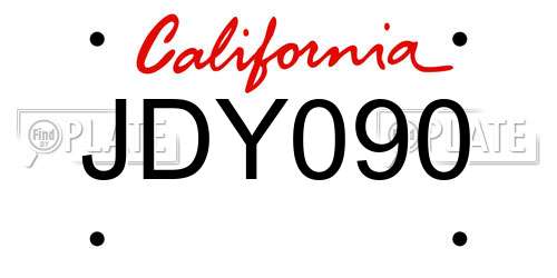 JDY090 California License Plate