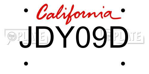 JDY09D California License Plate