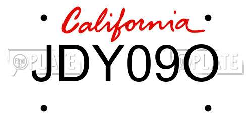 JDY09O California License Plate