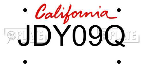 JDY09Q California License Plate