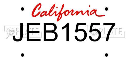 JEB1557 California License Plate