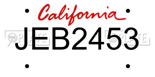 JEB2453 California License Plate