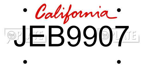JEB9907 California License Plate