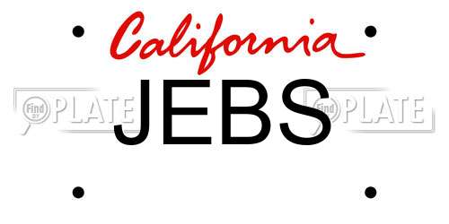 JEBS California License Plate