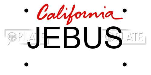 JEBUS California License Plate