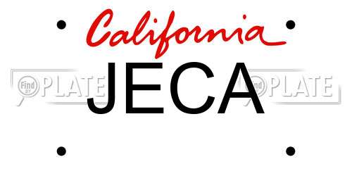 JECA California License Plate