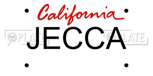 JECCA California License Plate