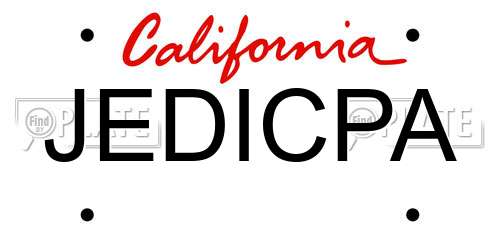 JEDICPA California License Plate