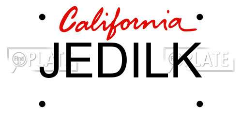 JEDILK California License Plate