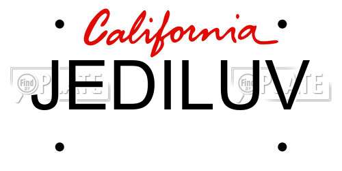 JEDILUV California License Plate