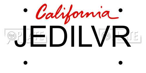 JEDILVR California License Plate