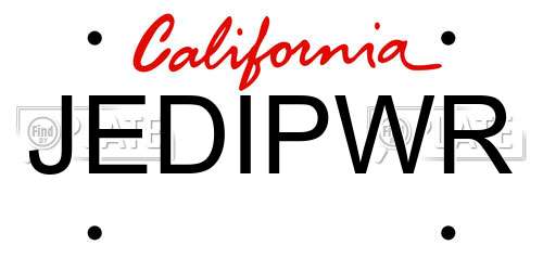 JEDIPWR California License Plate