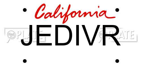 JEDIVR California License Plate