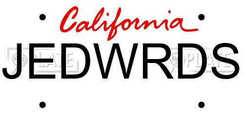 JEDWRDS California License Plate