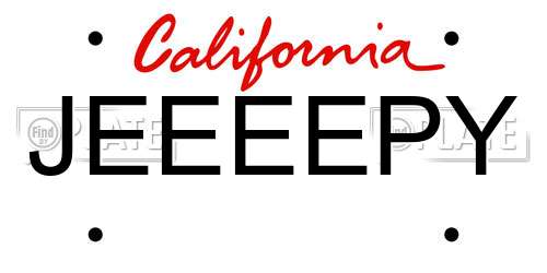 JEEEEPY California License Plate