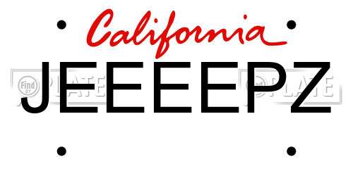 JEEEEPZ California License Plate