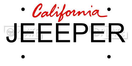 JEEEPER California License Plate