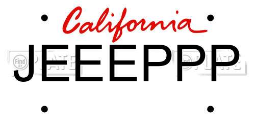 JEEEPPP California License Plate