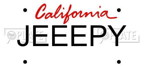 JEEEPY California License Plate