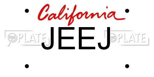 JEEJ California License Plate