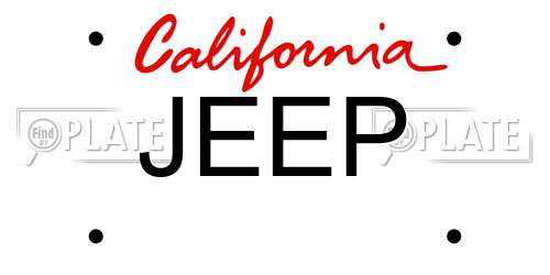 JEEP California License Plate
