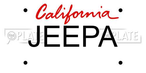 JEEPA California License Plate