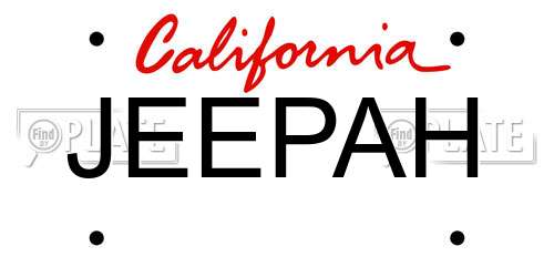 JEEPAH California License Plate