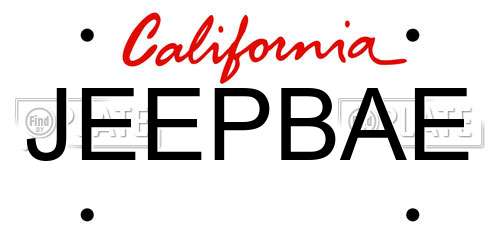 JEEPBAE California License Plate
