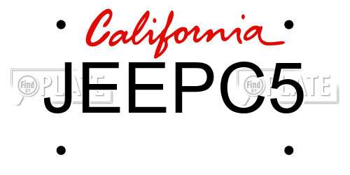 JEEPC5 California License Plate