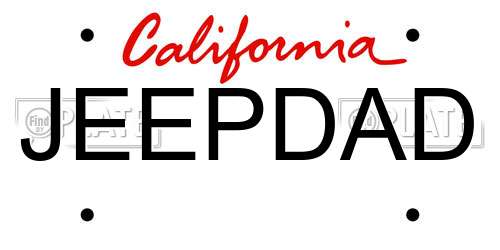 JEEPDAD California License Plate