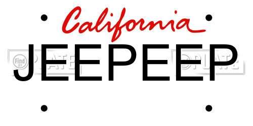 JEEPEEP California License Plate