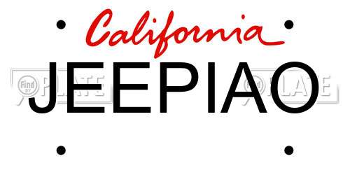 JEEPIAO California License Plate