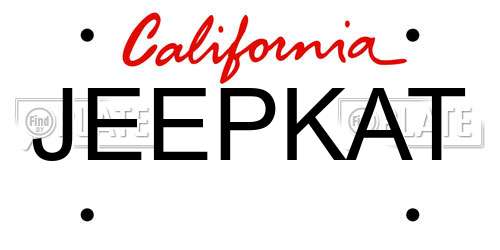 JEEPKAT California License Plate