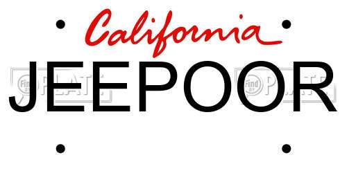 JEEPOOR California License Plate