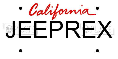 JEEPREX California License Plate