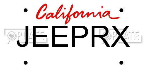 JEEPRX California License Plate