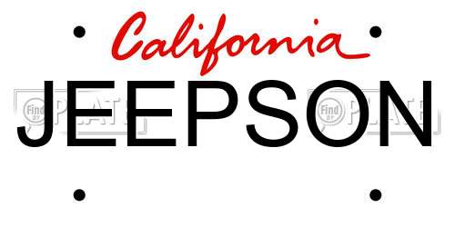 JEEPSON California License Plate