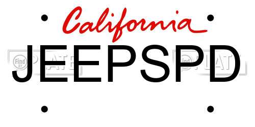 JEEPSPD California License Plate