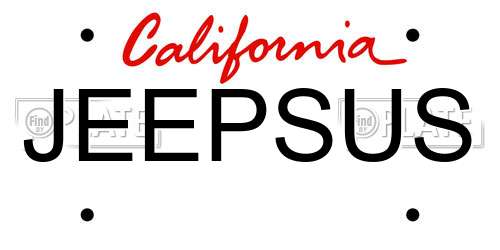 JEEPSUS California License Plate