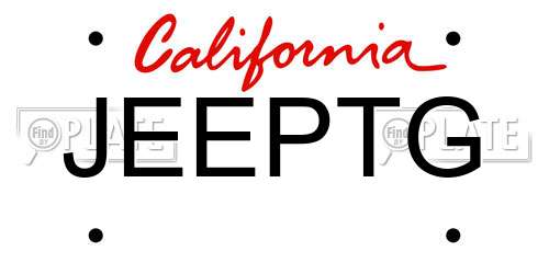 JEEPTG California License Plate
