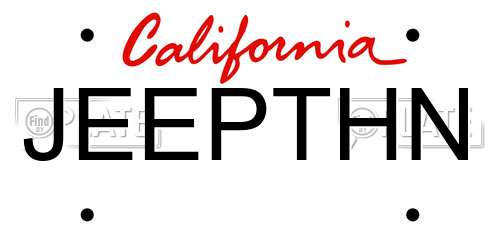 JEEPTHN California License Plate