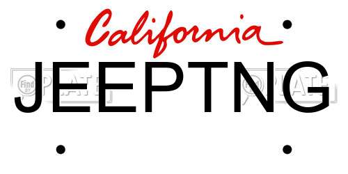 JEEPTNG California License Plate