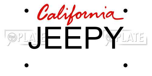 JEEPY California License Plate