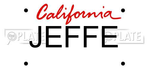 JEFFE California License Plate