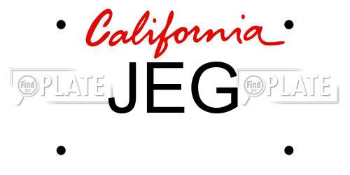 JEG California License Plate