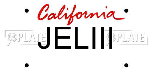 JELIII California License Plate