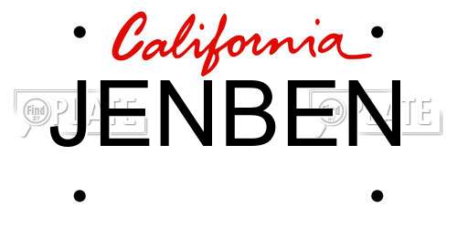 JENBEN California License Plate